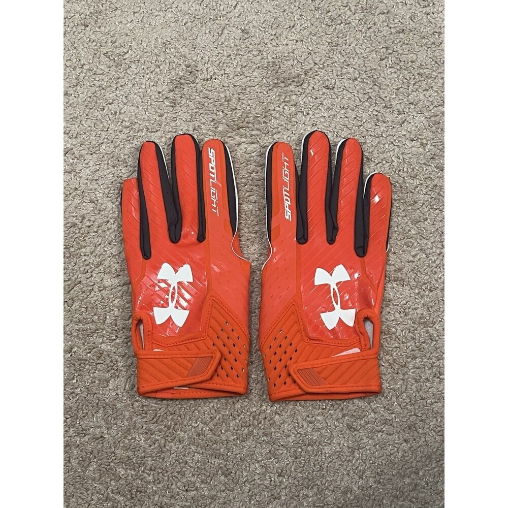 Size Large Auburn University Under Armour Team Issued Spotlight Football Gloves